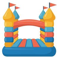 bouncy inflatable castle for kids playground isolated illustration vector