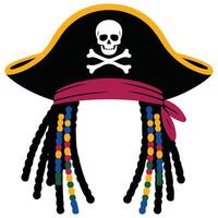 pirate face element for photo filter isolated illustration on white background vector