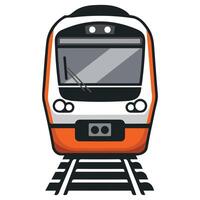 modern speed train front view illustration isolated on white background vector
