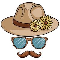 tropical hawaii face mask for selfies isolated illustration on white background vector