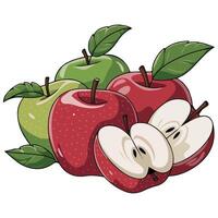 red apple flat design illustration isolated on white background vector