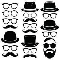 retro gentlemans set with pipe and hat isolated illustration vector