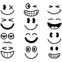 smile emotion template happy icons isolated illustration on white background vector