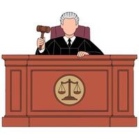 flat illustration of judge character isolated on white background vector