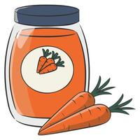 carrot puree isolated illustration on white background vector