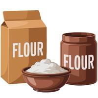 flour set flat style isolated illustration on white background vector