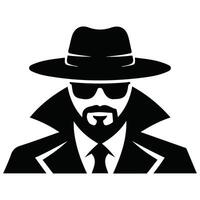 man in suit secret service agent icon isolated illustration vector