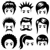 male hair styles set isolated illustration on white background vector