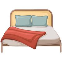 messy bed bedtime flat illustration isolated on white background vector