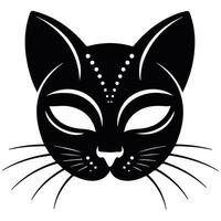 close up front view female latex cat mask isolated vector