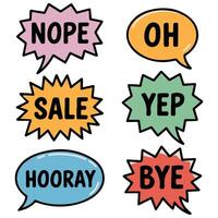 trendy speech bubbles set hand drawn isolated illustration vector