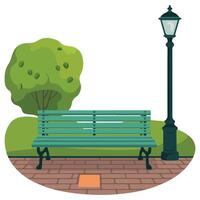 chair on side of ramp with trees isolated illustration vector
