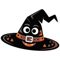 witch hat with happy halloween lettering isolated vector