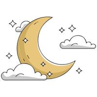 isolated moon icon illustration on white background vector
