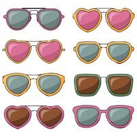 set of colorful sunglasses icons isolated on white vector
