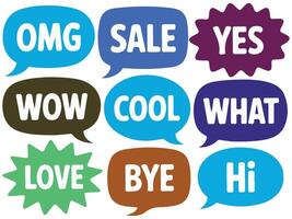 bubble talk phrases online chat clouds isolated vector