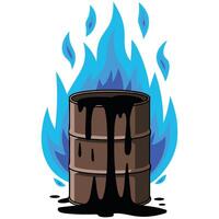 barrel of oil burning fossil fuels isolated vector
