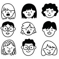 portrait of different people isolated on white vector
