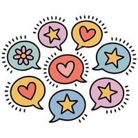 collection of talking speech balls isolated vector