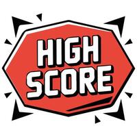 high score sign with red label isolated vector