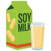 soy milk in paper pack isolated vector