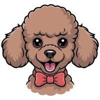 Cute dog head with floppy ears and pink tongue isolated white background vector