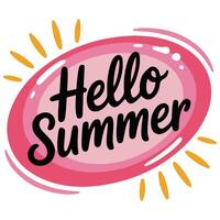 Summer greeting with bright colors isolated white background vector