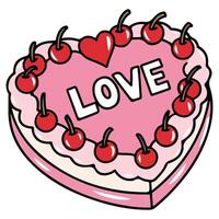Coquette cake with red bow isolated white background vector