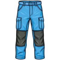Orange winter hiking trousers isolated white background vector