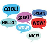 Colorful speech bubbles set isolated white background vector