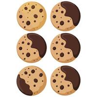Different cookies assortment set isolated white background vector