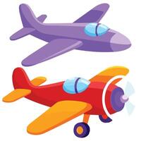 Babys airplanes transportation set isolated white background vector