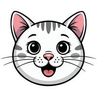Cat ears and nose details isolated white background vector