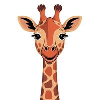 Giraffe head in flat style isolated white background vector