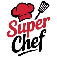 Chef logo with cap isolated white background vector