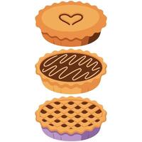 Desserts bakery products set isolated white background vector