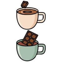 Coffee cups side view isolated white background vector