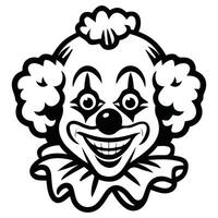 Monochrome clown face isolated white background vector