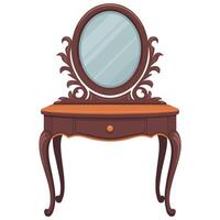 Dressing table cupboard flat isolated white background vector