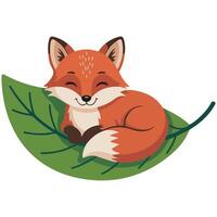 Fox learning prepositions bush isolated white background vector