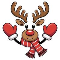 Christmas reindeer mask set isolated white background vector