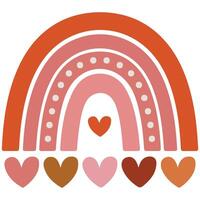 Rainbow boho print design isolated white background vector