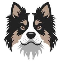 Border collie avatar icon isolated white background vector