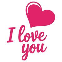 I love you text heart isolated white background vector