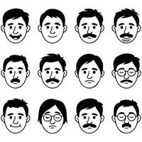 Stress feelings characters set isolated white background vector
