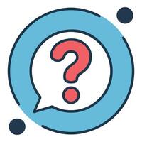 Question mark chat bubble isolated white background vector