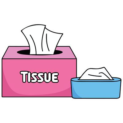 Tissue paper box pack isolated white background