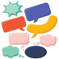 Empty explosions speech bubbles isolated white background vector