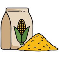 Corn bag flour additive isolated white background vector