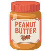 Peanut butter healthy spread isolated white background vector